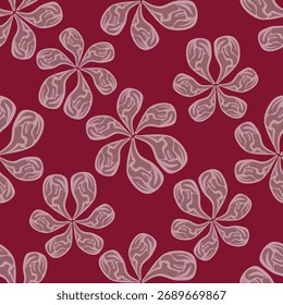 Elegant seamless floral pattern with fall flowers. Repeatable botanical background. Flat vector illustration