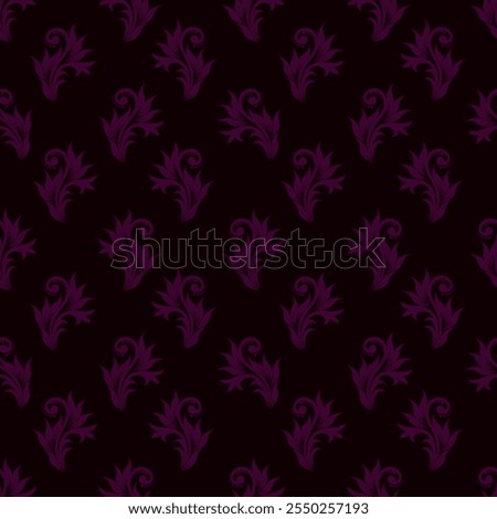 Elegant seamless floral pattern with fall flowers. Repeatable botanical background. Flat vector illustration.