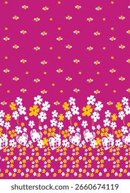 Elegantes, nahtloses Blumenmuster mit zarten Blumenillustrationen in sanften, beruhigenden Farben. Perfekt für Textildesign, Tapeten, Einladungen und verschiedene kreative Projekte. Diese botanische Kunst
