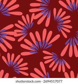 Elegante patrón floral sin costuras con flores de color rosa, amarillo y púrpura vibrantes, perfecto para impresiones de telas, Fondos de pantalla y fondos digitales