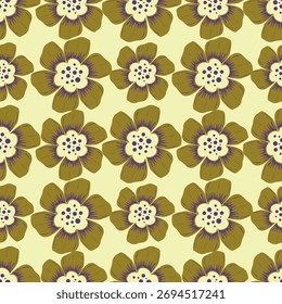 Elegante padrão floral sem emenda com flores rosa vibrante, amarela e roxa - perfeito para impressões de tecido, papéis de parede e fundos digitais