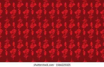 Elegant seamless floral pattern, leaf flower plant decor.