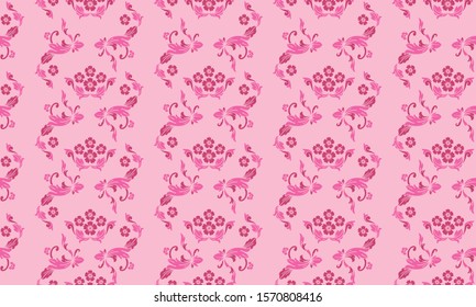Elegant seamless floral pattern, leaf flower violet and soft pink.