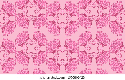 Elegant seamless floral pattern, leaf flower violet and soft pink.