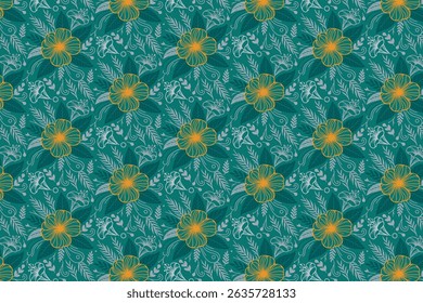 elegant seamless floral pattern in modern one line style for home textile table linens fashion design and pillow prints


