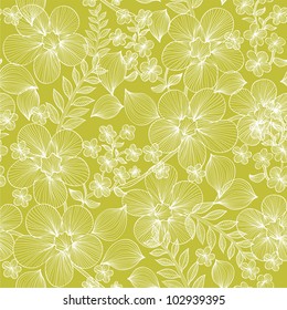 elegant seamless floral pattern in soft green white colors for your design