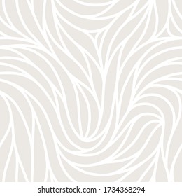 Elegant seamless floral pattern. Wavy vector abstract background. Stylish modern monochrome linear texture.