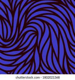 Elegant seamless floral pattern. Wavy vector abstract background. Stylish modern monochrome striped texture.