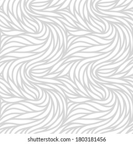 Elegant seamless floral pattern. Wavy vector abstract background. Stylish modern monochrome striped texture.
