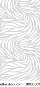 Elegant seamless floral pattern. Wavy vector abstract background. Stylish modern monochrome striped texture.