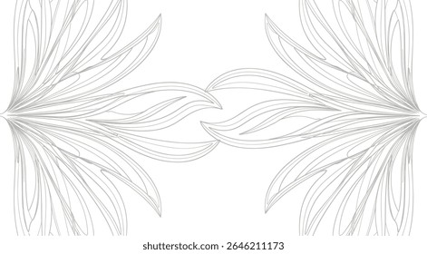 Elegant seamless floral pattern. Wavy vector abstract background. Stylish monochrome linear texture.