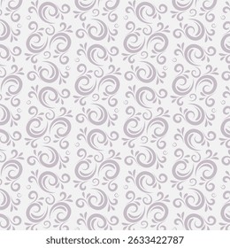 Elegant seamless floral swirl pattern perfect for decorative use in backgrounds, stationery, textiles, wrapping paper, and stylish print or digital design projects.