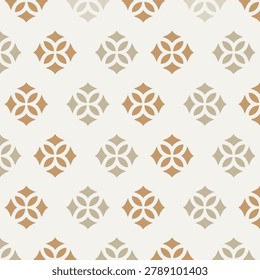 Elegant Seamless Geometric Floral Pattern Background in Neutral Beige and Terracotta Tones
