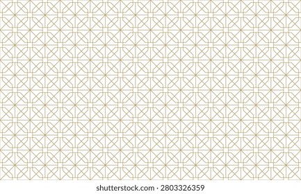 Elegant seamless geometric pattern with gold squares and thin lines in oriental style. Islamic background design, Vector illustration.