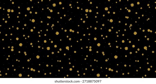 Elegantes nahtloses Urlaubsmuster mit funkelnden goldenen Glitzerpunkten Hintergrund für Weihnachtsfeier Design