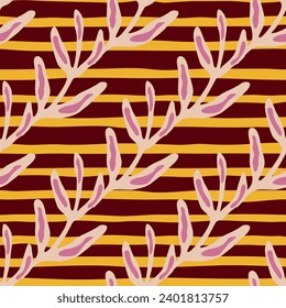 Elegant seamless leaf pattern, ideal for textiles and wallpapers, blending nature's beauty with a modern, decorative design.
