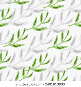 Elegant seamless leaf pattern, ideal for textiles and wallpapers, blending nature's beauty with a modern, decorative design.