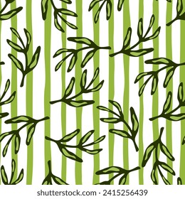 Elegant seamless leaf pattern, ideal for textiles and wallpapers, blending nature's beauty with a modern, decorative design.