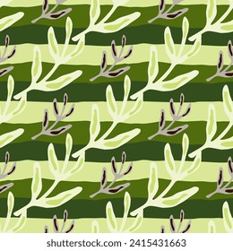 Elegant seamless leaf pattern, ideal for textiles and wallpapers, blending nature's beauty with a modern, decorative design.