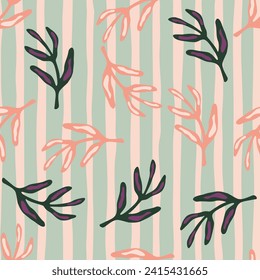 Elegant seamless leaf pattern, ideal for textiles and wallpapers, blending nature's beauty with a modern, decorative design.