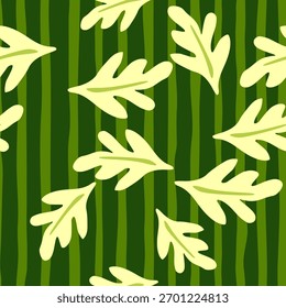 Elegantes, nahtloses Blättermuster mit einem Vintage-Touch, mit grünen Blättern, Ästen. Moderne botanische Illustration im Vektorformat