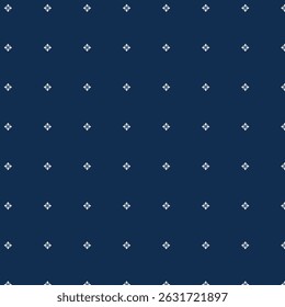 Elegant Seamless Navy Blue Background Featuring Intricate White Florals