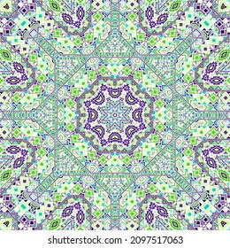 Elegant seamless ornament of simple geometry shapes structure. Graphic aztec motif. Textile print. Small elements texture. Vector scrapbook pattern.