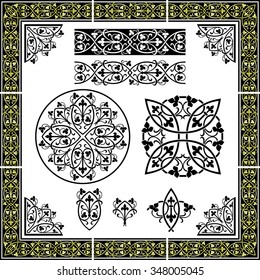 Elegant Seamless Ornament-Expandable frame decor and design elements, properly grouped and layered