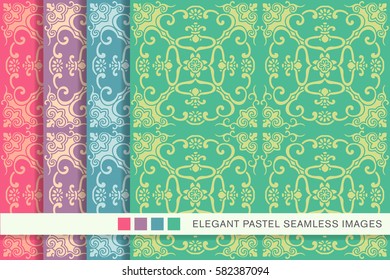 Elegant Seamless Pastel Background Set Spiral Stock Vector (Royalty ...