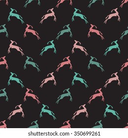 Elegant seamless pattern with abstract antelope symbols, design elements. Can be used for invitations, greeting cards, scrapbooking, print, gift wrap, manufacturing. Animal theme