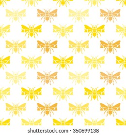 Elegant seamless pattern with abstract bee symbols, design elements. Can be used for invitations, greeting cards, scrapbooking, print, gift wrap, manufacturing. Insect theme