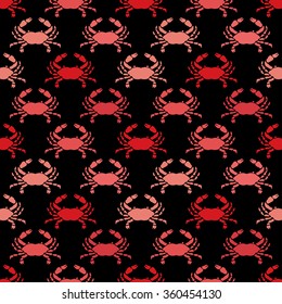 Elegant seamless pattern with abstract crab symbols, design elements. Can be used for invitations, greeting cards, scrapbooking, print, gift wrap, manufacturing. Sea food theme