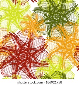 elegant seamless pattern with abstract decorative flowers, design element