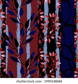 Elegant seamless pattern with abstract decorative leaves design elements. Floral  pattern for invitations, cards, print, gift wrap, manufacturing, textile, fabric, wallpapers