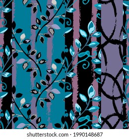 Elegante patrón impecable con elementos abstractos de diseño de hojas decorativas. Patrón floral para invitaciones, tarjetas, impresiones, envolturas de regalo, manufactura, textiles, tejidos, papel pintado