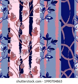 Elegant seamless pattern with abstract decorative leaves design elements. Floral  pattern for invitations, cards, print, gift wrap, manufacturing, textile, fabric, wallpapers