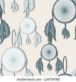 elegant seamless pattern with abstract dream catchers for your design