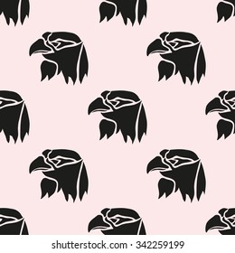 Elegant seamless pattern with abstract eagle symbols, design elements. Can be used for invitations, greeting cards, scrapbooking, print, gift wrap, manufacturing. Bird theme