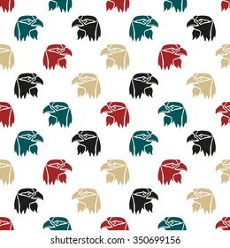 Elegant seamless pattern with abstract eagle symbols, design elements. Can be used for invitations, greeting cards, scrapbooking, print, gift wrap, manufacturing. Bird theme
