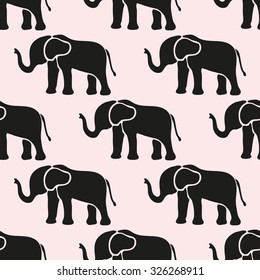 Elegant seamless pattern with abstract elephant symbols, design elements. Can be used for invitations, greeting cards, scrapbooking, print, gift wrap, manufacturing. Animal theme