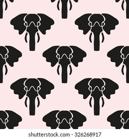 Elegant seamless pattern with abstract elephant symbols, design elements. Can be used for invitations, greeting cards, scrapbooking, print, gift wrap, manufacturing. Animal theme