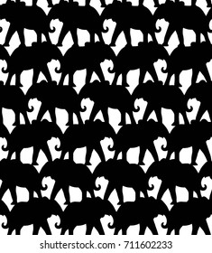Elegant seamless pattern with abstract elephant symbols, design elements. Can be used for invitations, greeting cards, scrapbooking, print, gift wrap, manufacturing. Animal theme