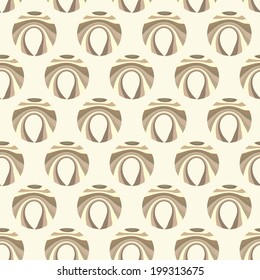 Elegant seamless pattern with abstract fans, beige and brown