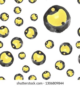 Elegant Seamless Pattern With Abstract Figures Soft yellow and Very dark mostly black color. For your design, textile, pattern fills, box, web page background etc. Pattern under the mask. Vector.