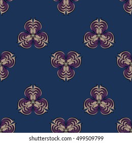 Elegant seamless pattern with abstract floral elements. Nice hand-drawn vector illustration