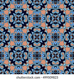 Elegant seamless pattern with abstract floral elements. Nice hand-drawn vector illustration
