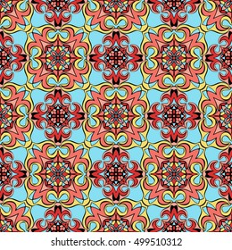 Elegant seamless pattern with abstract floral elements. Nice hand-drawn vector illustration