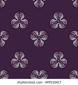 Elegant seamless pattern with abstract floral elements. Nice hand-drawn vector illustration