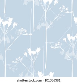 elegant seamless pattern with abstract flowers in soft blue colors for your design