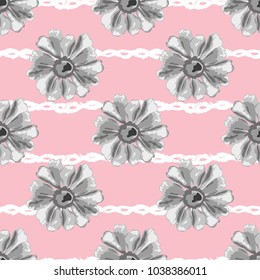 Elegant seamless pattern with abstract flowers, design elements. Floral pattern for invitations, cards, print, gift wrap, manufacturing, textile, fabric, wallpapers